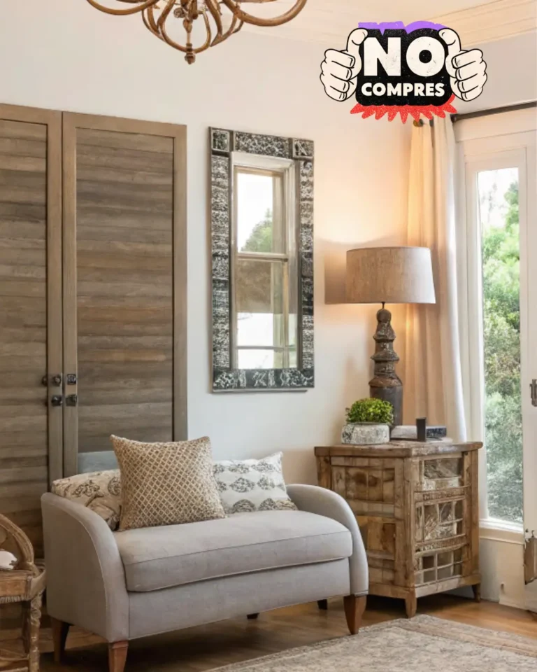 espejos decorativos estilo retro con marcos de madera