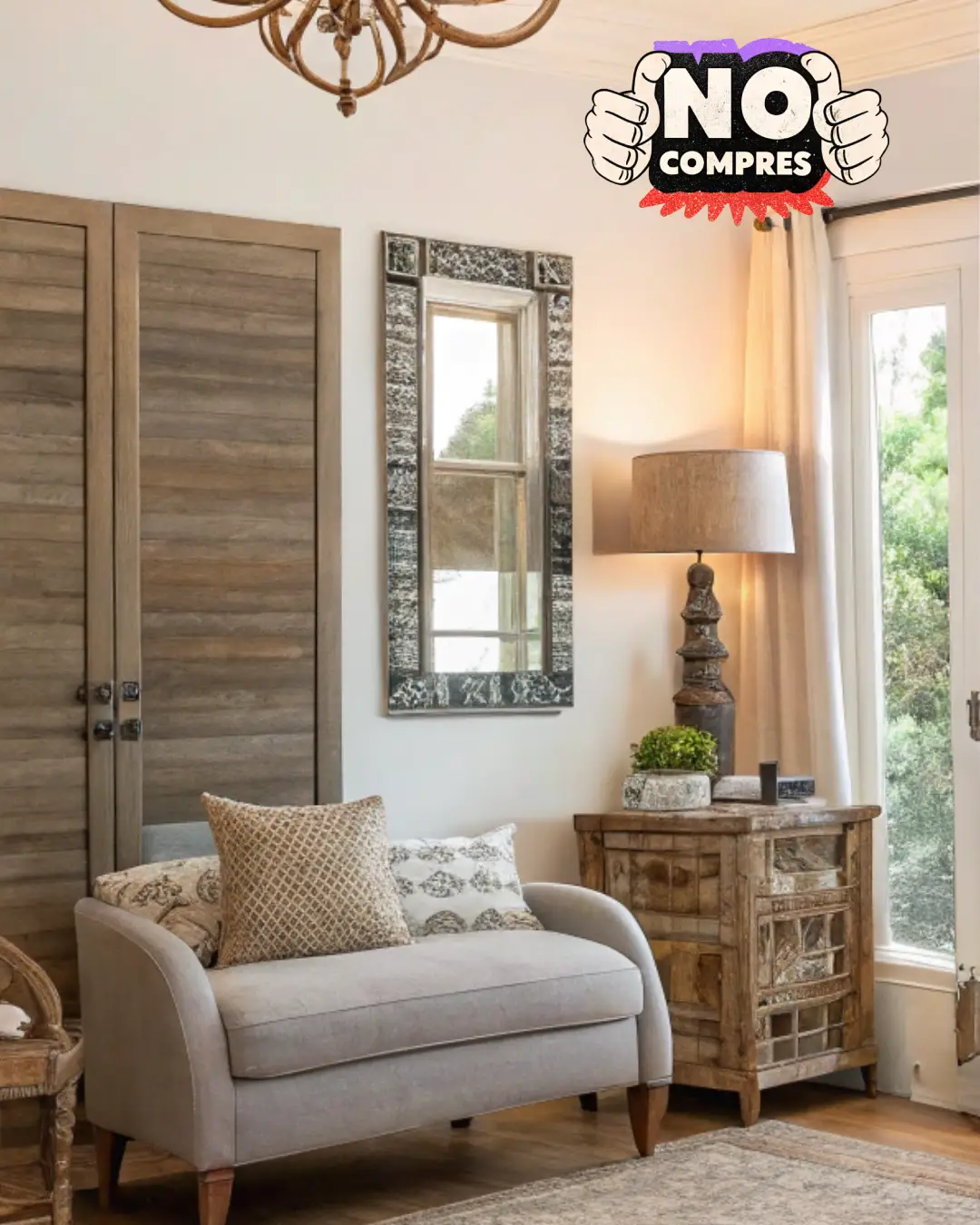 espejos decorativos estilo retro con marcos de madera